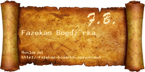 Fazekas Bogárka névjegykártya